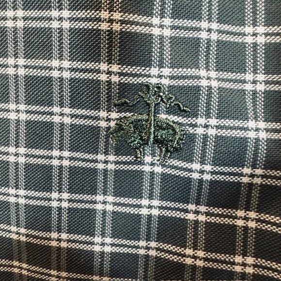 Brooks Brothers The Original Polo Shirt XL Long Sleeve Button Shirt Green Check - Picture 6 of 16